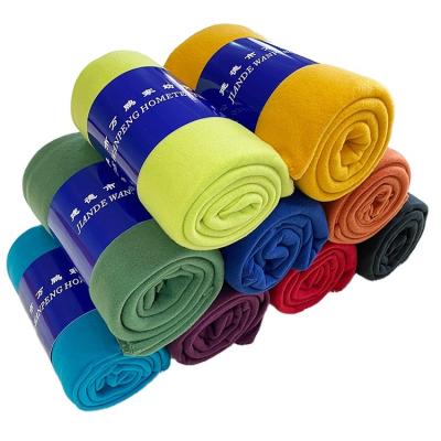 China PASSIONATE solid fleece l double blanket wholesale customized cheap thickened blanket quality small for sale