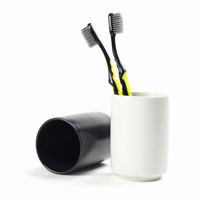 China Disposable Classic Ceramic Straight Cup Tooth Mug Without Handle for sale