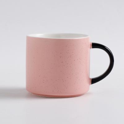 China Cheap Custom Camping Ceramic Mug Disposable Promotional Pink Eco Friendly Coffee Mug Enamel Mug Milk Coffee Mug for sale