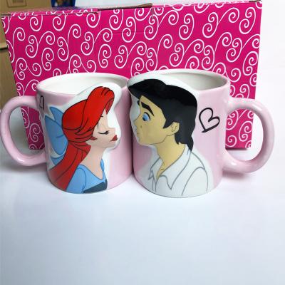 China New Trend Style Disposable Mr. and Mrs. Mugs Ceramic Cups The Prince and Princess Couple Coffee Mugs Gift Sets for sale