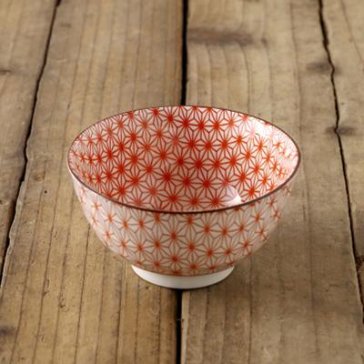 China Japanese Style 4.5inch Ceramic Flower Design Sustainable Rice Soup Bowl for sale