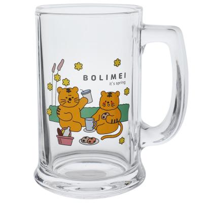 China Custom Made Europe Borosilicate Good Quality Mug Beer Mug Glass Mug With Handle For Bar Party Restaurant for sale