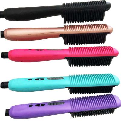 China Home Straightening Comb Heated Electric Scalp Massager Hair Straightener Brush for sale