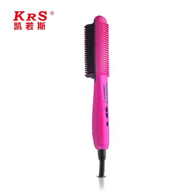 China Hot Selling Hotel Custom One Step Straightening 2 In 1 Hot Comb Hair Dryer Electric Straightener Brush for sale