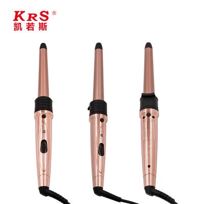 China Professional Temperature Memory Function Hair Curler Magic Wand Rose Gold Titanium Portable 360 ​​Degree Roller Automatic Rotating Curling Iron for sale