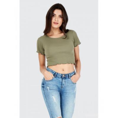 China 100% Cotton Short Crop Top for Women for sale