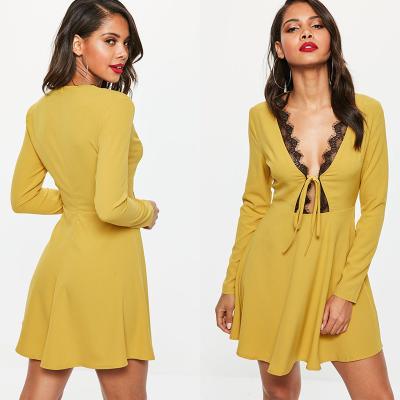 Chine Mini robe de décolleté en V profond élégant mûr sexy avec la dentelle à vendre