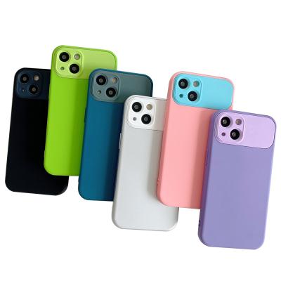 China Dual Color Cell Phone Accessories Shockproof 2 in 1 Phone Case for Hard PC TPU Phone Cover Camera Lens IP 14 Protector for sale