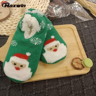 China Children Anti-skid Winter Double Layer Indoor Thick Slipper Socks With Anti-skid Dots for sale