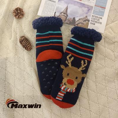 China Anti-slip children's warm socks with elk, comfortable indoor winter socks, vintage deer socks for sale