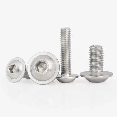 China Stainless Steel Stainless Steel Hexagon Socket Flat Round Head Machine Screws With A2-70/A4-80 Washers for sale