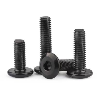 China Hexagon Socket Head Screws Steel Black Chamfered Slant Flat Head Screws Furniture Screws for sale