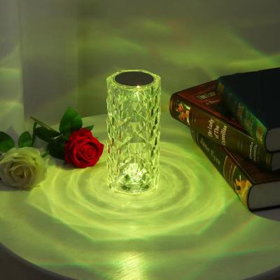 China Portable Creative LED Crystal Projection Desk Lamp Restaurants Bar Bedside Decoration USB Table Light RGB Remote Control Romantic Night Lights for sale