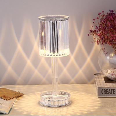 China Portable Creative LED Crystal Night Light USB Rechargeable Touch Projection Atmosphere Lamp Restaurant Bar Bedroom Bedside Decorative Table Lamp for sale