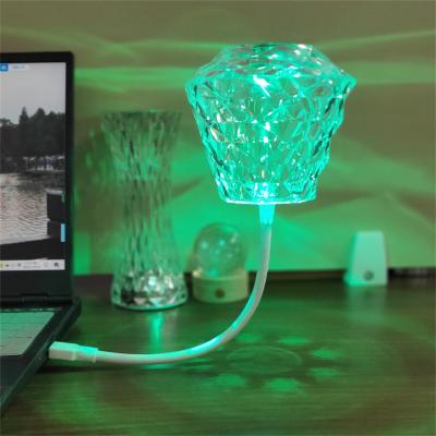 China Portable Creative Office Outdoor Camping Crystal Table Night Light Touch Sensor Portable Desk Cordless For Bedroom Living Room Lamp Light for sale