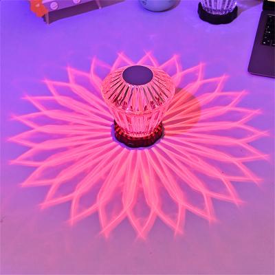 China Portable Creative Led Bar Table Lamp Rose 16 Colors Changing Shapes Touch Bar Retro Desktop Crystal Restaurant Night Table Led Lamp for sale