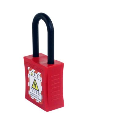 China OEM Widely Used Color Dustproof 38mm ABS Plastic Shackle Safety Lockout Padlock for sale