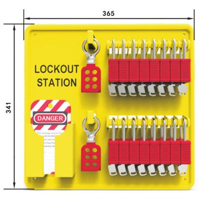 China 16 Piece Shock Resistance Safety Padlock Plastic PE Lockout Station Grade Board for sale