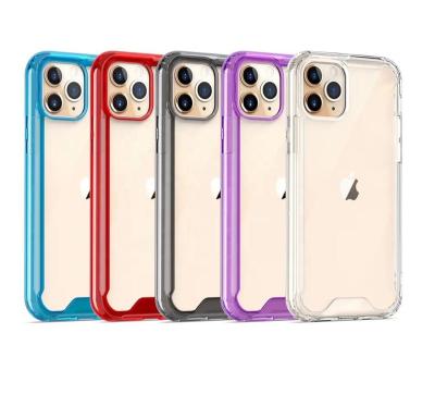 China Shockproof Clear Acrylic Soft Back Bumper Case For iPhone 13 12 Pro 11/11 Max Rubber Dual Layer Bumper Case For iPhone 12 11 Pro for sale