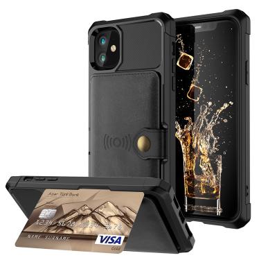 China Retro PU Absorption Wallet Shockproof Luxury Leather Magnetic Case For iPhone 11 pro max/11 pro/11 Multi Case Card Holder Flip Cover for sale