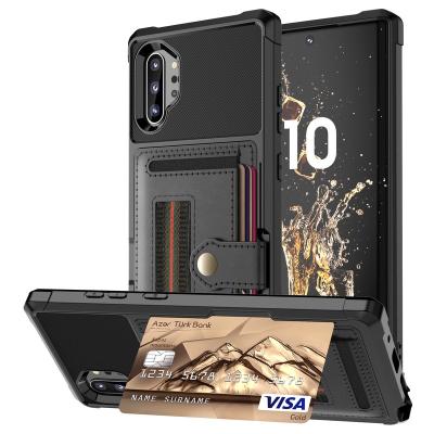 China Shockproof For Samsung Note 10/Note Pro Credit Card Case PU Leather Flip Wallet Cover Holder Hard Back Cover For Samsung Note+/Note 9 for sale