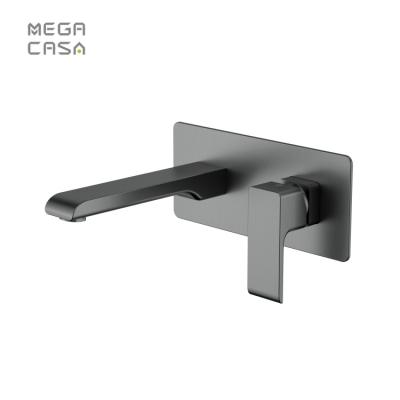 China Popular Modern In Wall Installation Brass Black Water Taps Widespread Bathroom Faucet Basin Faucet for sale