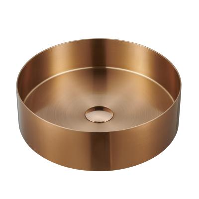 China Modern Luxury Modern Basin Rose Gold Sus 304 Art Wash Basin Bathroom Sink Table Top for sale