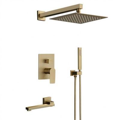 China Luxury Hidden Waterfall Spa Mist Ceiling Free High Pressure Slide Bar Mounted Rain Column Bath Faucets Shower Set for sale