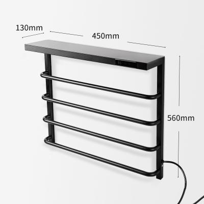 China Heater Hotel Bathroom Towel Holder Drying Rail Stainless Steel Electric Towel Warmer Black Rack for sale