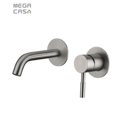 China Modern European Mirror Polishing Deck Mounted Hidden Faucets Stainless Steel Gold Bathroom Basin Faucet for sale