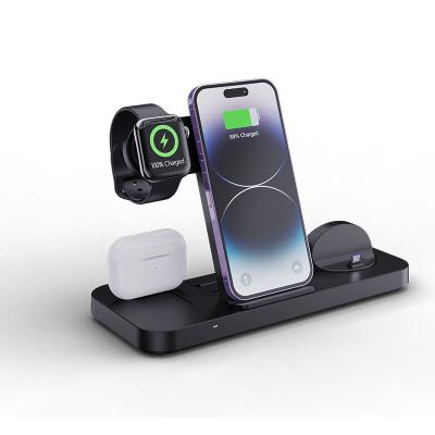 China Mobile Phone Portable Folding 15W Fast Charging 3 In1 Qi Magnetic Wireless Charger Stand Dock 3 In 1 Wireless Charger For iPhone and Iwatch for sale