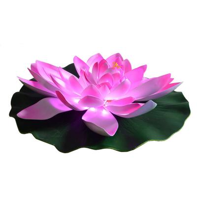 China New Artificial Lotus Lamp Swimming Pool Landscape Decoration Rubber Lotus Holiday Landscape Decoration Lamp for sale