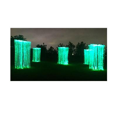 China LANDSCAPE outdoor waterproof and beautiful decorative park lamp with colorful green belt and grass fiber optic lucky tree modeling lamp for sale