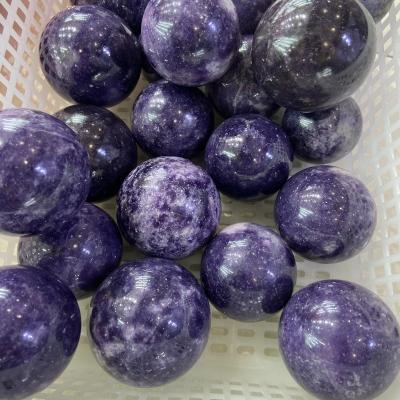 China Travel Agency Wholesale Bulk Natural Healing Lepidolite Spheres Crystal Stone For Gift Or Decoration for sale