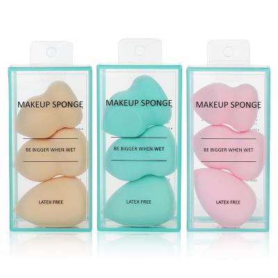 China Factory direct sale 3pcs/set soft custom logo makeup sponge set blender makeup puff sponge for sale