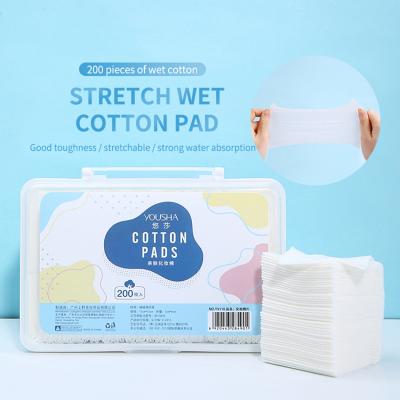 China Yousha OEM Private Label Skin Care 200pcs Extent Remover Cleansing Organic Cotton Pads Cotton Facial Disposable Face Extent Remover Pad YV118 for sale