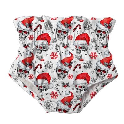 China Breathable Fashion Christmas Skull Pattern Kids Girl Shorts Wholesale Toddler Bloomers Bloomies For Baby Use for sale