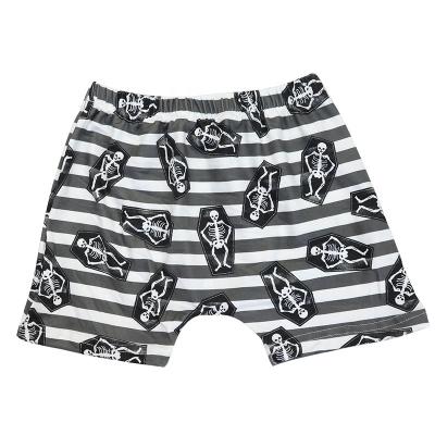 China Anti-pilling Customize Kids Sports Shorts Skull Stripe Designed Kids Boy Leisure Wear OEM Biker Shorts for sale