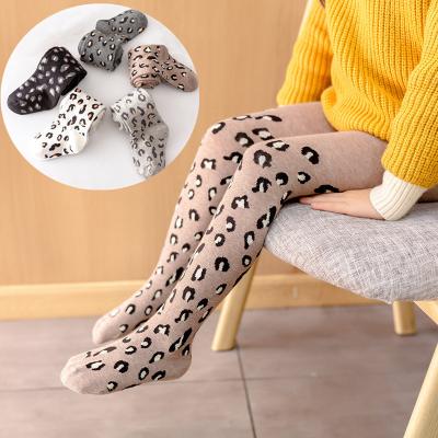 China New Arrival Anti-skid Autumn Baby Girl Stockings Leopard 3-12 Years Old Children Pantyhose Leggings Pantyhose Booties Pantyhose for sale