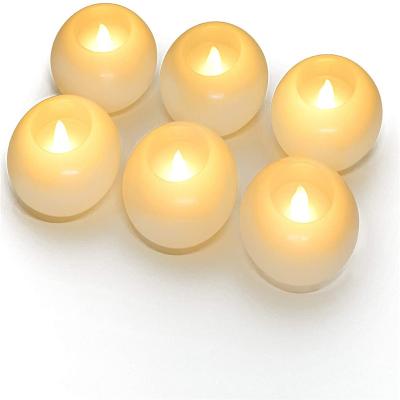 China Homemory Flameless 3 Inch LED Flameless Floating Candles, 150 Hours, White Wax, Waterproof Battery Flickering Tea Lights for Wedding for sale