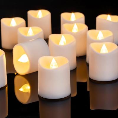 China Homemory Flickering LED Battery Operated Flameless Candle, Realistic Electric Votive Candles for Weddings and Parties for sale