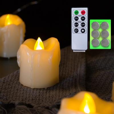 China Flickering Style Homemory LED Candle Dripless Flameless Remote Light, Battery Operated Small Votive Candles for Home Decor, Party and Festivals for sale