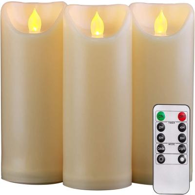 China Homemory LED Outdoor Waterproof Flameless Candle Light with Remote and Timer, Electric LED Flickering Pillars for Wedding and Party for sale