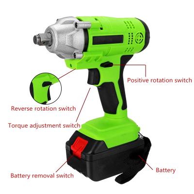 China Household 2021 Industry Lithium Battery Power Tools Wireless Charger High Impact Torque 21V Electric Wrench for sale