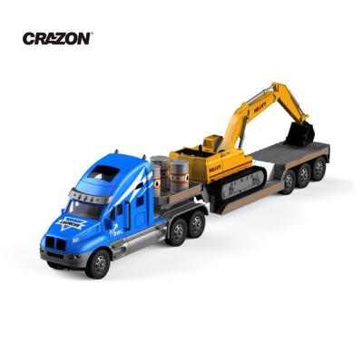 China Hot selling four channel rc hobby Crazon tractor rc die cast car toy container rc car truck for kids for sale