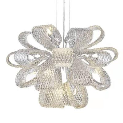 China Modern Vintage Italian Glass Flowers Flush Mount Ceiling Lamp Flush Mount With Chrome Cap To Ceilings for sale