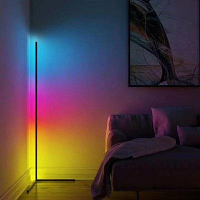 China Modern Colorful Modern Living Room Corner Bedroom Lamp RGB Floor Lamp minimalistLEDLine Right Angle Floor Lamp Long for sale