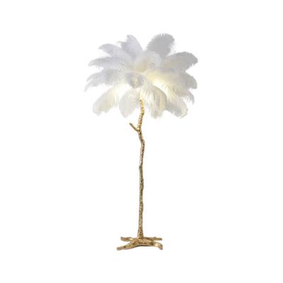 China Modern Floor Lamps Nordic Standing Lamp Ostrich Feather Floor Lamp For Living Room Home for sale