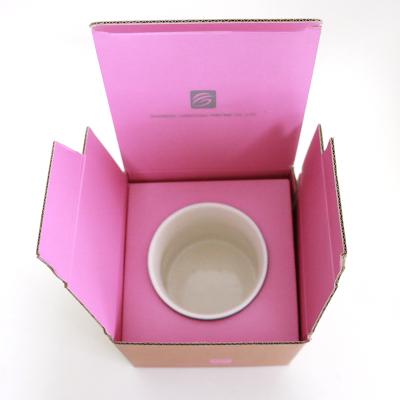 China Recyclable Custom Folding Printed Corrugated Shipping Cardboard Cup Packaging Paper Cup Luxury Box Cup Packaging Box for sale