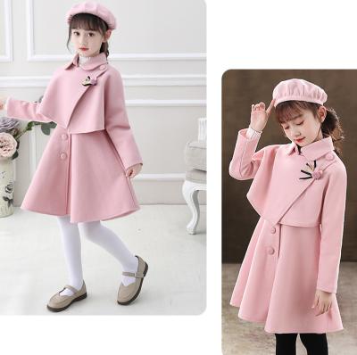 China Plus Size Kids Spandex/Cotton Children's Western Princess Dress Autumn Winter Clothes Girl's Two-Piece Woolen Dress With Jacket for sale